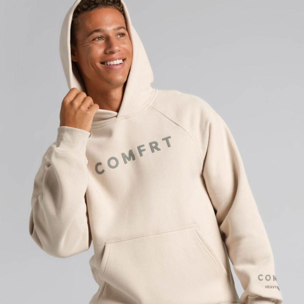 Comfrt Women's Cream and Tan Hoodie
